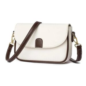 PU Leather Handbags Women Fashion Crossbody Bags (White color)