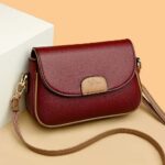 PU Leather Handbags Women Fashion Crossbody Bags (Maroon color)